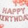 Decoración de cumpleaños con globo de aluminio Feliz cumpleaños oro rosa 340cm x 35cm fotografía 1