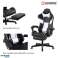 Herzberg HG 8082: Tri-kleuren gaming- en bureaustoel met T-vorm accent wit foto 1