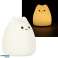 Lampka nocna dla dzieci silikonowa 4 LED na baterie biała kotek zdjęcie 3