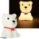 Lâmpada noturna USB de silicone 8 LED para crianças, cachorro branco foto 3