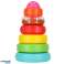 Piramit eğitici kule duyusal bulmaca renkli Montessori fotoğraf 3