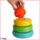 Pyramid pedagogiskt torn sensoriskt pussel färgrik Montessori bild 5