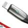 Baseus Horizontalni LED Apple Lightning 50cm Rdeči USB kabel fotografija 2