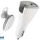 Benks 2in1 Bluetooth Earphone Car Charger 2x USB white image 1