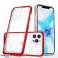 Klare 3in1 Hülle für iPhone 12 Pro Gel Hülle mit Rahmen Rot Bild 2