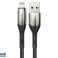 Baseus Horisontal LED Apple Lightning USB-kabel 50cm Svart bilde 1