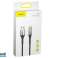 Baseus Horisontal LED Apple Lightning USB-kabel 50cm Svart bilde 6