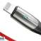 Baseus Horisontal LED Apple Lightning 50cm rød USB-kabel bilde 2