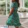 Julie Sommerkleid: Elegante Polyester-Chiffon-Kleidung mit V-Ausschnitt und Blumenausschnitt für Business und Freizeit Bild 3