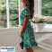 Julie Sommerkleid: Elegante Polyester-Chiffon-Kleidung mit V-Ausschnitt und Blumenausschnitt für Business und Freizeit Bild 4