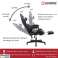 Herzberg HG 8083: Tri color Gaming and Office Chair with Linear Accent White image 1