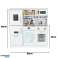 Otroška lesena kuhinja s hladilnikom nakupovalni seznam LED lučka dodatki lonci jedilni pribor veliki 80cm fotografija 2