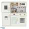 Kinderküche aus Holz mit Kühlschrank, Einkaufsliste, LED-Licht, Zubehör, Töpfen, Besteck, groß, 80 cm Bild 4