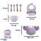 Silikonski namizni pribor za dojenčke Komplet rakovic 9 kosov vijolične barve fotografija 1