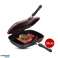 Cheffinger CF DG32: marmuru dengta apverčiama dviguba grilio keptuvė 32cm juoda nuotrauka 4