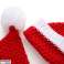 2023 Nuovo cappello acrilico rosso / bianco di Babbo Natale per adulti e bambini foto 4