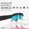 Ultrasone elektrische tandenborstel, draadloos oplaadbaar via USB, 4 opzetborstels, 5 standen, 4 uur snel opladen gedurende 30 dagen, kleur: zwart foto 2