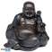 Paz do Oriente efeito madeira escovada figura feliz de Buda foto 1