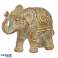 Kaetud valge ja kuldne väike Tai elevandi kujuke foto 1