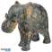 Geometrisch zwart en goud mediumThai olifant beeldje foto 1