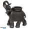 Peace of the East Wood Effect Elephant Tealight Holder billede 4