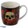 Skulls & Roses skull mug made of porcelain with tea infuser and lid image 2
