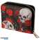 Skulls & Roses skulls wallet with zipper small per piece image 2