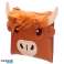 Highland Coo Cow Pom Pom PVC Wallet Per Piece image 1