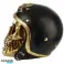 Gold Totenkopf im Biker Helm Figur Bild 4