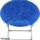 Chaise Coquille en Fausse Fourrure avec Structure en Métal, Bleu ou Rose, 71x80x79 cm photo 6