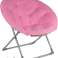 Chaise Coquille en Fausse Fourrure avec Structure en Métal, Bleu ou Rose, 71x80x79 cm photo 3