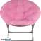 Chaise Coquille en Fausse Fourrure avec Structure en Métal, Bleu ou Rose, 71x80x79 cm photo 2