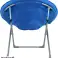 Chaise Coquille en Fausse Fourrure avec Structure en Métal, Bleu ou Rose, 71x80x79 cm photo 5