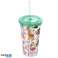 Zoo animals double-walled reusable cup with straw & lid 500ml per piece image 1