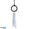 White dream catcher crescent moon with agate pendant image 1