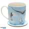 Simon&apos;s Cat Cat Blue Porcelain Mug & Coaster Set image 3