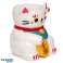 Maneki Neko bílá šťastná kočka aroma lampa z keramiky fotka 3