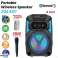 Portable Rechargeable Bluetooth Speaker with RGB lights and Microphone included - USB TF Bluetooth Radio Connection image 5
