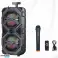 Boîtier de chariot de haut-parleur Bluetooth rechargeable portable avec lumières RVB et microphone inclus - Connexion radio Bluetooth USB TF photo 4