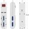 Multi-prise avec USB, Mscien 6 places 2 multifonctions (schuko 10/16A) 4 bivalentes 10/16A, 2 prises USB 2A Couleur blanche, câble 1,5 m - fiche 16A photo 3