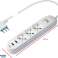 Intelligente Steckdosenleiste - 3 bivalente Multistandard-Schuko-Steckdosen - 2 2,4-A-USB-Steckdosen zum schnellen Aufladen - Platzsparender Stecker Bild 3