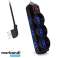6 DOPPELPASS-MEHRFACHSTECKDOSE + 3 UNIV.-STECKER90° 1,5M SCHWARZ AP-M9B Bild 6