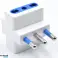 Enkel hvit adapter, 3 italienske stikkontakter 10/16A, italiensk plugg 16A, kompakt - 3 kontakter for italienske plugger (10/16a) bilde 3