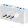 4 OUTPUT ADAPTER, 16 A+T PLUG, 4 DIVALENT SOCKETSSpace-saving adapter with 4 10A sockets Ra.El.Con 10247, 2P+E 10A plug, White, Technopolymer material image 2