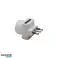 Trippel Schuko-adapter 2P + E-plugg 2P + E 16A stikkontakter Innebygd i referanse til CEI 29-50 og CEI 29-57 standarder hvit farge bilde 4