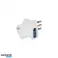 Trippel Schuko-adapter 2P + E-plugg 2P + E 16A stikkontakter Innebygd i referanse til CEI 29-50 og CEI 29-57 standarder hvit farge bilde 2