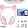 GROEN schattig kattenoor bluetooth draadloze hoofdtelefoon gloeiende LED RGB-flitslicht foto 4