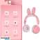 PINK faltbare Bluetooth 5.0 Kopfhörer mit Mikrofon Niedliches Kaninchenohr Wireless Over-Ear-Kopfhörer für grüne Kinder, Jugendliche, Erwachsene, 12-Stunden-Liste Bild 3