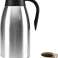 SILVER 2 liter Stainless Steel Thermal Carafe, Coffee Thermos, Teapot, Double Walled Thermos, Vacuum Insulated, with Pressure Lid for Tea/Water Jug C image 3