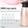 Carafe thermique en acier inoxydable GOLD 2 litres, thermos à café, théière, thermos à double paroi, isolé sous vide, avec couvercle à pression pour cruche à thé/eau C photo 1